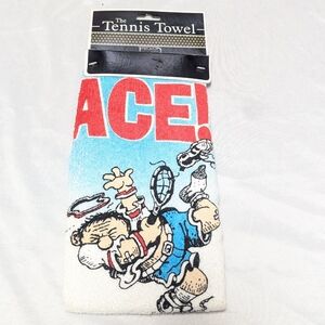 The Tennis Towel Funny Gary Patterson Cartoon Sports Workout Towel Devant Ltd